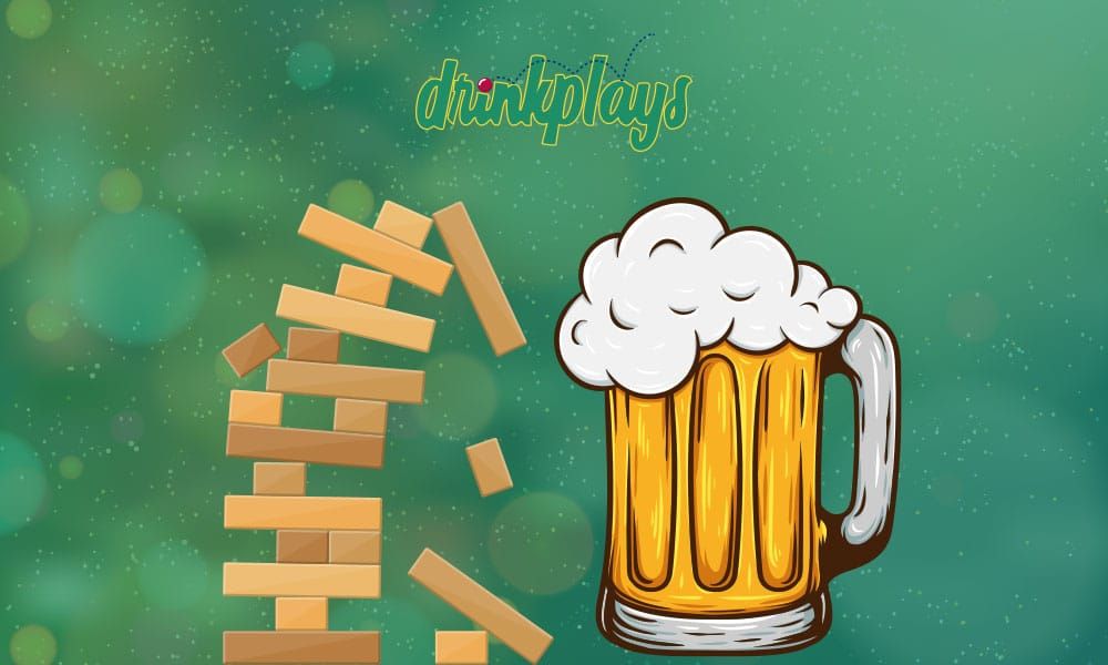 Drunk Jenga illustration